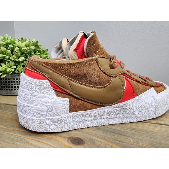 Nike Men\'s Blazer LOW / SACAI British Tan Patent Leather Shoes DD1877-200 10.5 main image 6